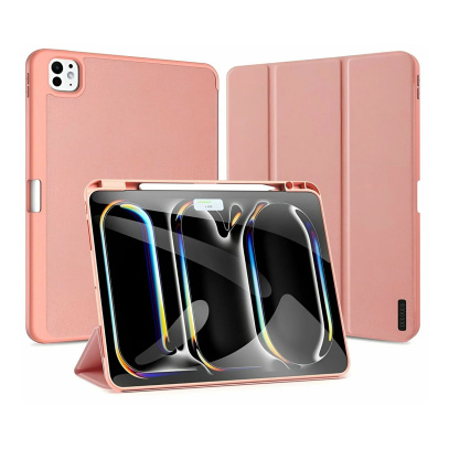 Чехол книжка для iPad Pro 13" M4/M5 Dux Ducis Domo Series Pink, розовый