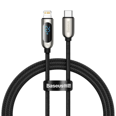 Кабель Baseus Display Fast Charging Data Cable Type-C - Lighting 20W, 1 м (CATLSK-01) Черный