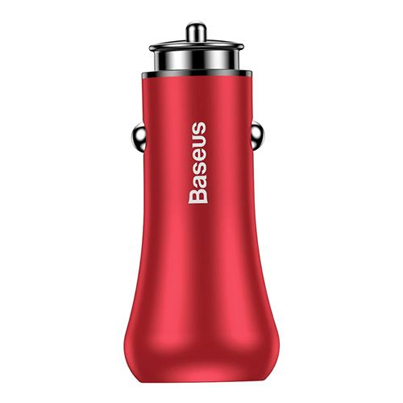 Автомобильное зарядное устройство Baseus 2 USB Quick Charge 18W Gentry Series Красный