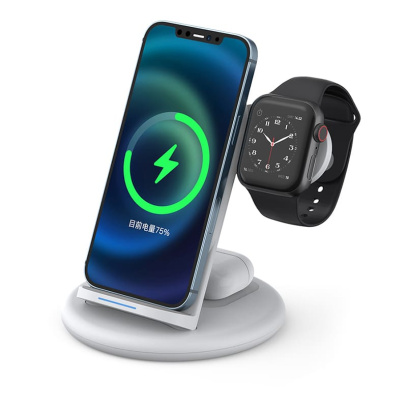 Беспроводное зарядное устройство WiWU Power Air 3в1 Wireless Charger White, белый