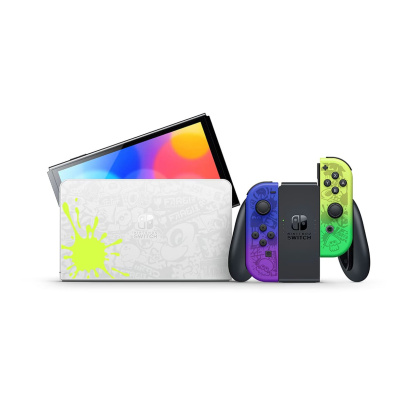 Игровая консоль Nintendo Switch OLED 64Gb Splatoon 3 Edition, зеленый/фиолетовый