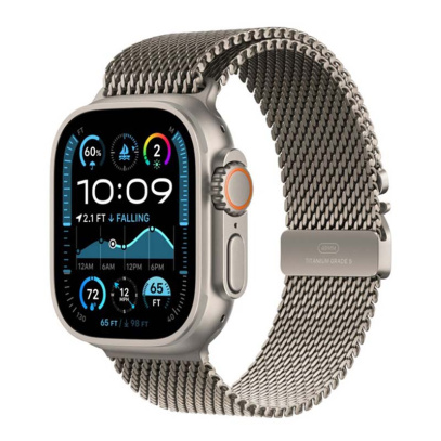 Apple Watch Ultra 2 (2024), 49 мм корпус из титана цвета «Natural», ремешок Titanium Milanese Loop размера S цвета «Natural»