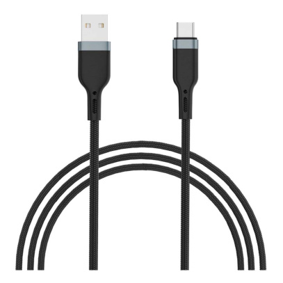 Кабель USB - Lightning WiWU-C019 A-L Platinum Serie A-C Cable 1.2м, 3A, Black, чёрный