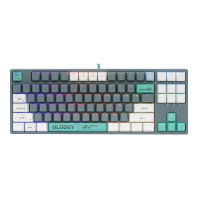 Клавиатура A4Tech Bloody S87 Energy, USB for gamer LED Механическая (S87 USB ENERGY ASH) Серый/зеленый