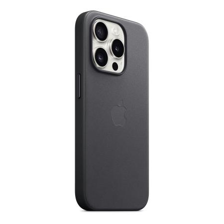 Чехол Кожаный Apple iPhone 15 Pro с MagSafe Black, черный