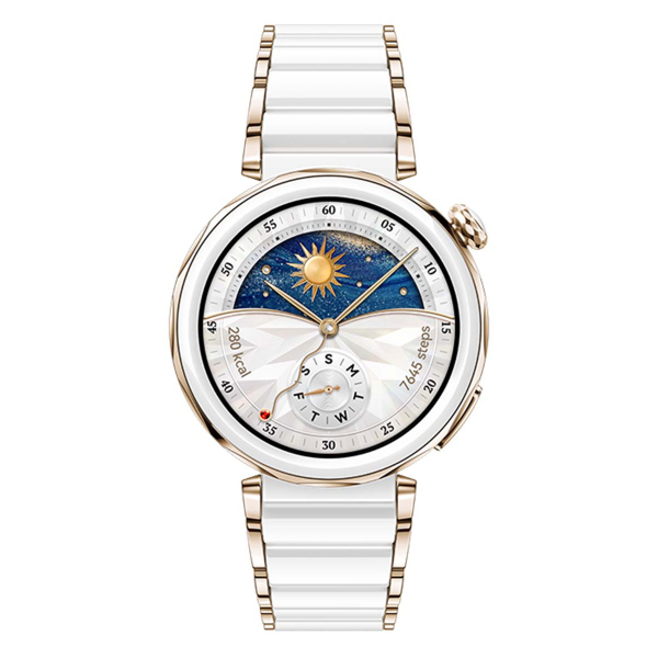 Умные часы HUAWEI Watch GT 5 Pro White, 42 мм, цвет корпуса белый/золотой, цвет ремешка белый/золотой