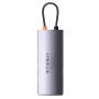 Хаб Baseus Metal Gleam Series 4в1 Multifunctional Type-C - USB3.0*4 HUB Docking Station WKWG070013 (BS-OH066) Серый
