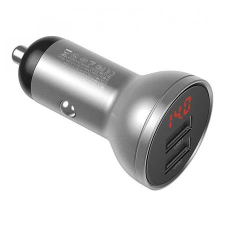 Автомобильное ЗУ 2xUSB Baseus Digital Display VCBXA-S (CCBX-0S) Серый