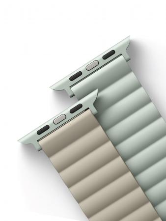 Ремешок для Apple Watch 42/44/45/49 mm UNIQ Revix reversible Magnetic (45MM-REVSAGBEG) Зелёный/Бежевый
