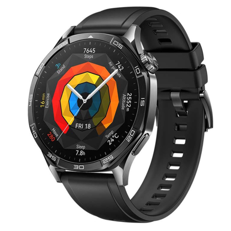 Часы HUAWEI Watch GT 5 Black, 46 мм, цвет корпуса чёрный, цвет ремешка чёрный