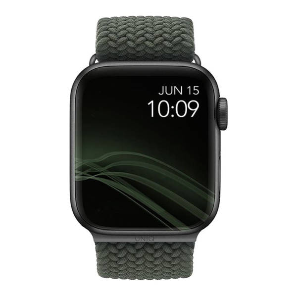 Ремешок для Apple Watch 41/40/38 mm UNIQ ASPEN Strap Braided Green, зелёный