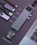 Переходник Baseus для MacBook HUB TB3 C+ (Dual Type-C to USB3.0/HDMI/Type-C/SD/Micro/LAN) (CAHUB-L0G) Deep Grey, тёмно-серый