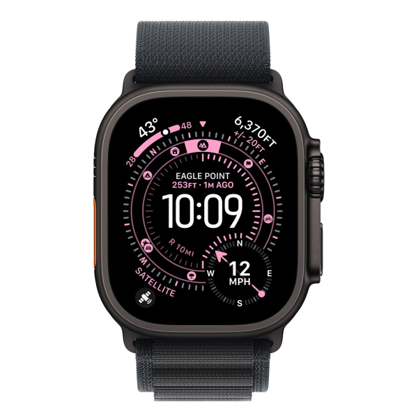 Apple Watch Ultra 3 (2025), 49 мм корпус из титана цвета «Black», ремешок Alpine Loop размера M цвета «Black»