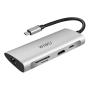Хаб WiWU Alpha 3*USB3.0+SD+Micro SD+HDMI+RJ45+Type C (831HRT) Серый