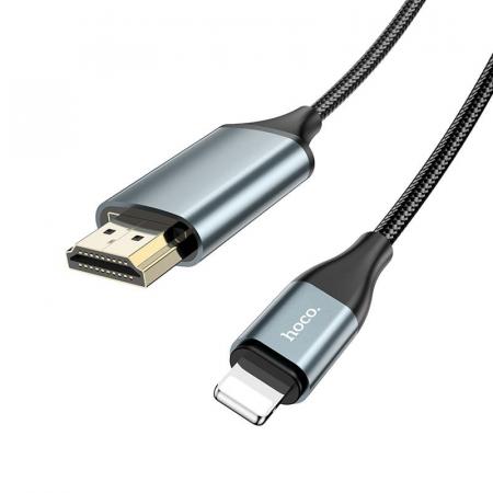 Кабель hoco. Lightning на HDMI, 2 м (UA15) Черный