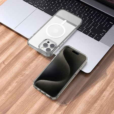 Чехол hoco. Magnetic Smartphone CASE для Apple iPhone 15 Pro Max Прозрачный