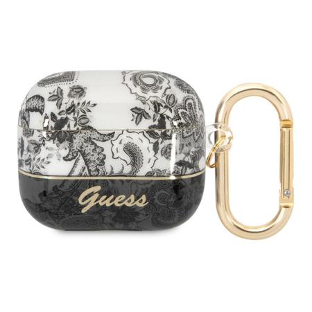 Чехол с карабином для AirPods 3 CG Mobile Guess TPU Toile de Jouy (GUA3HGPLHG) Серый