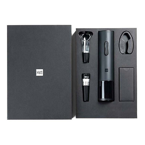Винный набор Xiaomi Huo Hou Electric Wine Bottle Opener Basic 4в1 (HU0047) Чёрный