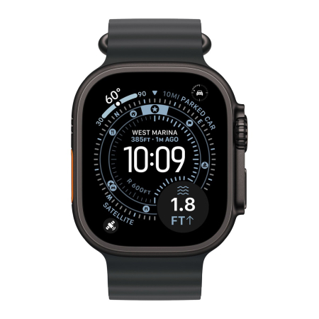 Apple Watch Ultra 3 (2025), 49 мм корпус из титана цвета «Black», ремешок Ocean Band цвета «Black»